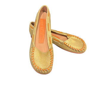 Jim Barnier Women's Size 10 Molly Moccasin Green Distress Leather Free People